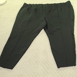 Ava & Viv Women's Size 3X High-Waisted Ponte Pull-On Pants Black